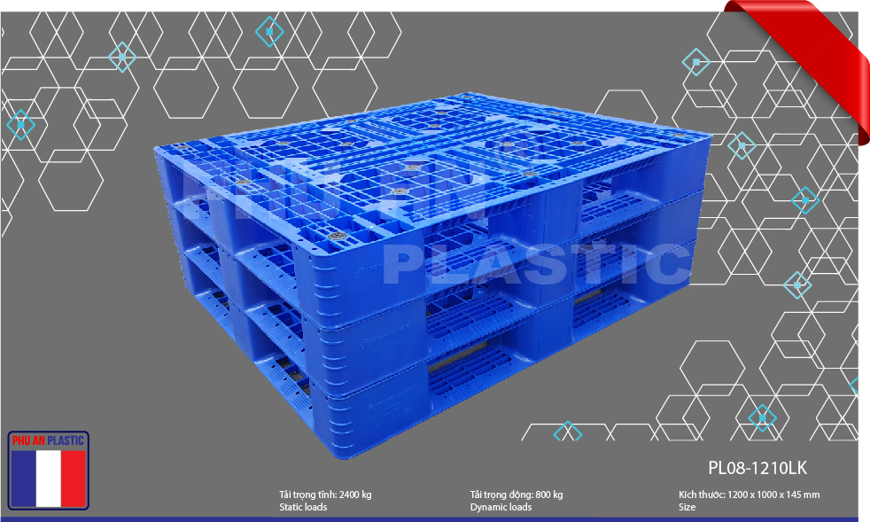 Pallet nhựa PL08 - 1200x1000x145