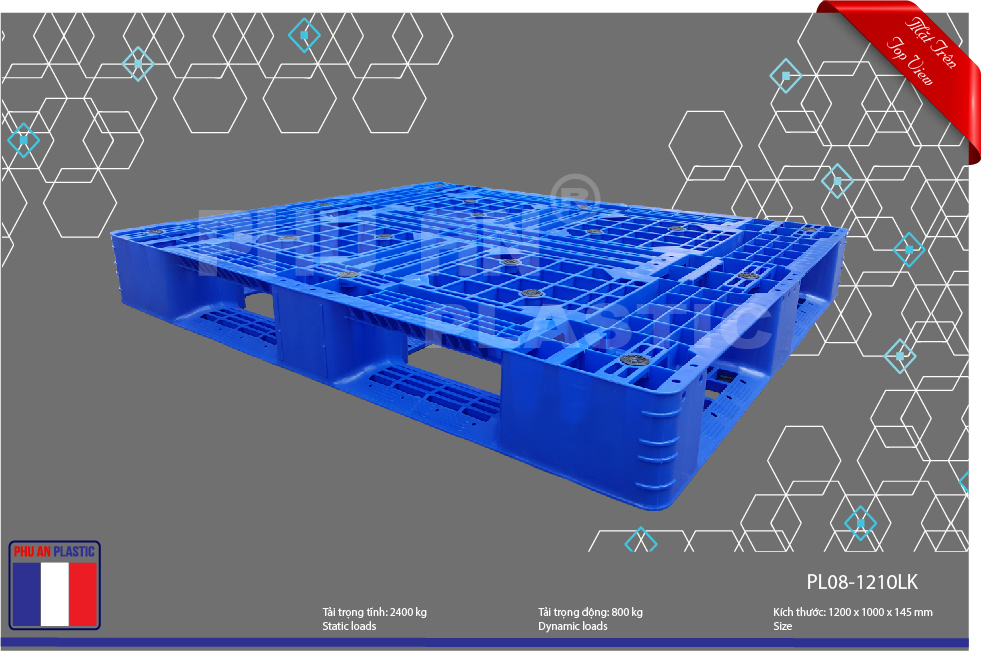 Pallet nhựa PL08 - 1200x1000x145